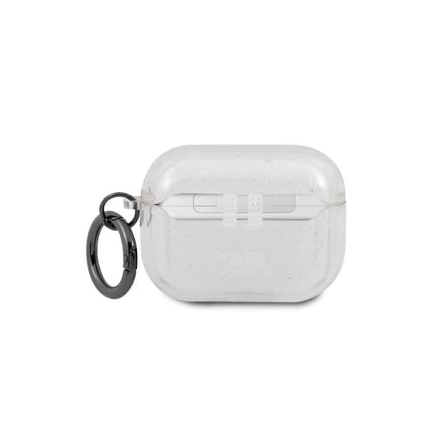 Fodral till Airpods Pro Glitter Chic i högkvalitativ TPU Karl Lagerfeld Silver