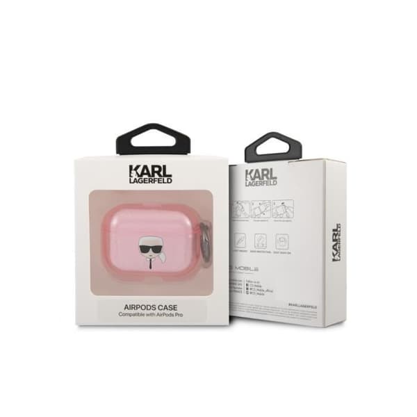 Fodral till Airpods Pro Glitter Chic i högkvalitativ TPU Karl Lagerfeld Rosa