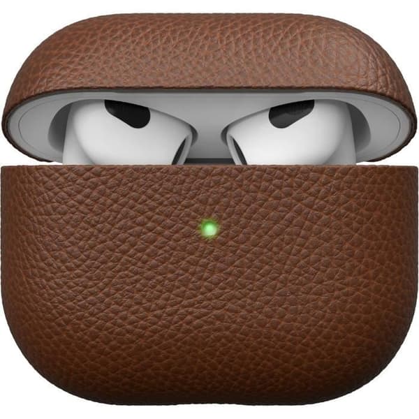 Skyddsetui - KEYBUDZ - Apple AirPods 3 - Äkta läder - Brun - Stötbeständig