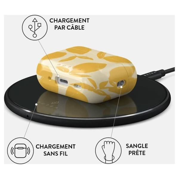 Fodral till AirPods Pro 2 Anti-Scratch Model Lemon Tart Burga Yellow