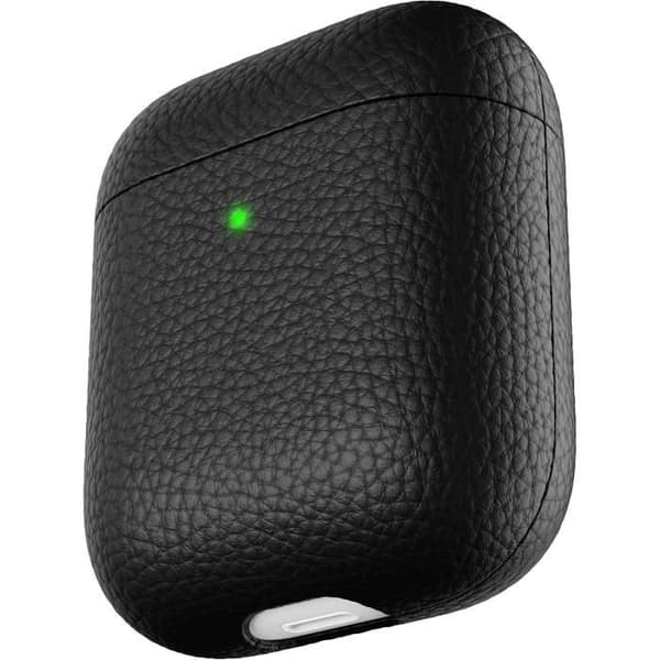 Skyddshölje i Läder - KEYBUDZ - Hantverkare - Svart - Kompatibel med AirPods 1 och 2 - Hög Kvalitet