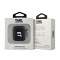Miniatyrbild 3 av 3: AirPods fodral - Karl Lagerfeld - Monogram Karl Head - Silikon - Svart - 1/2 generation