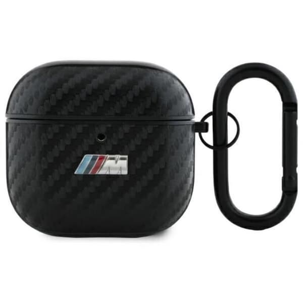 AirPods 4 Fodral - BMW - PU Kolfiber M Samling - Svart - Material PC/PU - Karbinhake ingår