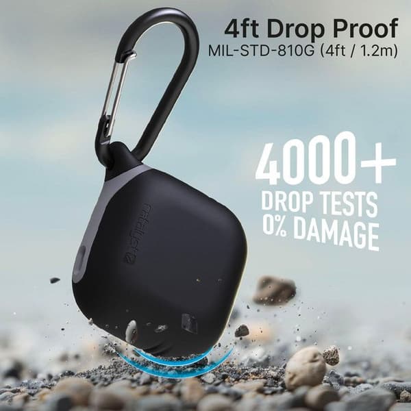 Coque för Airpods 4 Vattentät IPX6 med Karbinhake Catalyst Svart