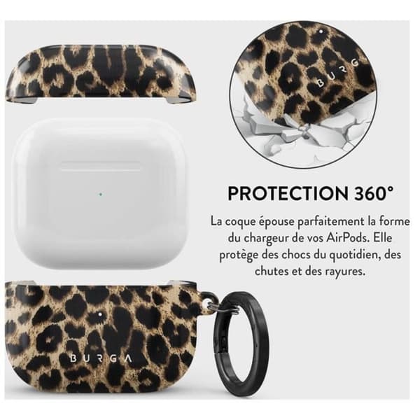 Coque för AirPods 3 Anti-rip Modell Player Burga Leopard