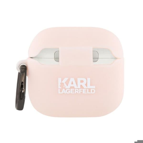 AirPods 4-fodral i silikon Karl Lagerfeld Choupette Head 3D (rosa)