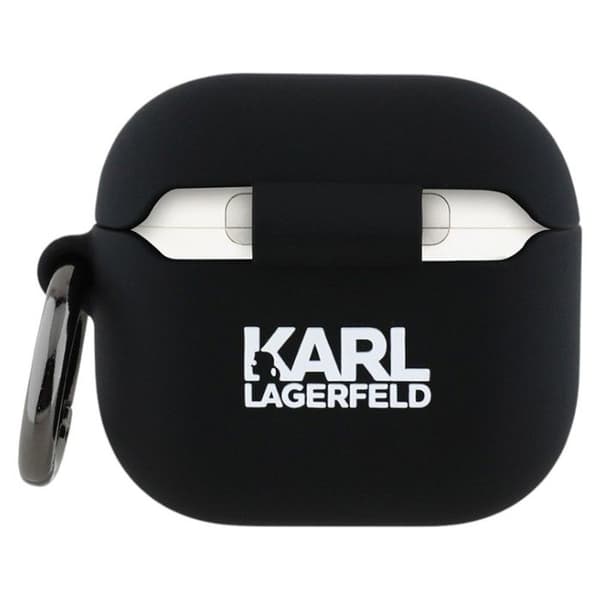 Coque för Apple AirPods 4 - Karl Lagerfeld Silicone Karl Head 3D (KLA4RUNIKK) - Svart
