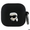 Miniatyrbild 1 av 6: Coque för Apple AirPods 4 - Karl Lagerfeld Silicone Karl Head 3D (KLA4RUNIKK) - Svart