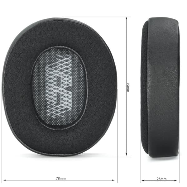 INF Premium Svarta Läder- och Mesh-öronkuddar för JBL LIVE500BTNC