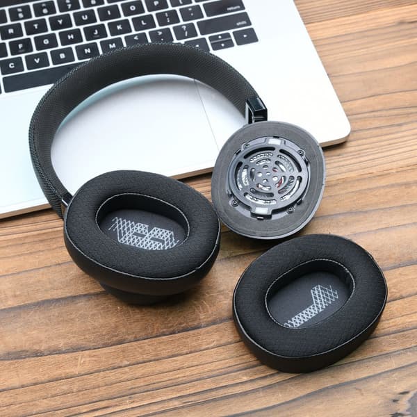 INF Premium Svarta Läder- och Mesh-öronkuddar för JBL LIVE500BTNC