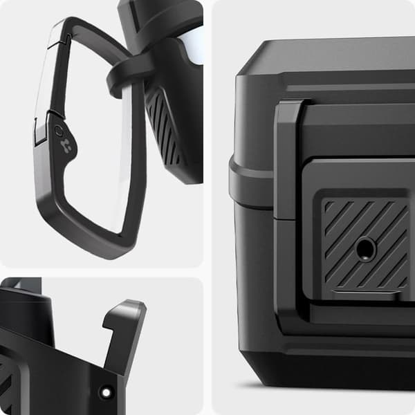 Spigen - ACS08332 - Lock Fit Fodral Kompatibel med Samsung Galaxy Buds 3 Pro/Galaxy Buds 3 - Matt Svart