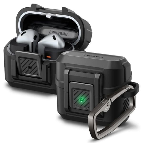Spigen - ACS08332 - Lock Fit Fodral Kompatibel med Samsung Galaxy Buds 3 Pro/Galaxy Buds 3 - Matt Svart