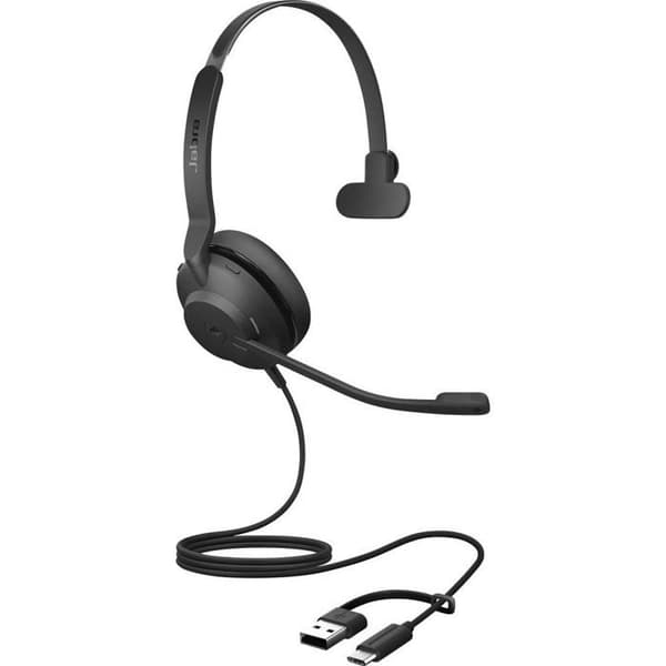 Jabra Evolve2 30 SE telefon Hörlurar över örat med sladd Mono svart Mikrofon med brusreducering, Nois