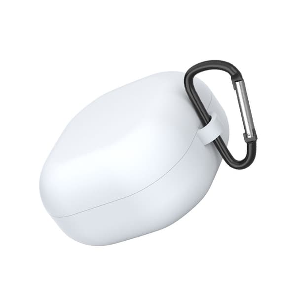 INF Silikonfodral med karbinhake för compatible with Samsung Galaxy Buds Live/Pro/Buds 2/Buds 2 Pro Vit