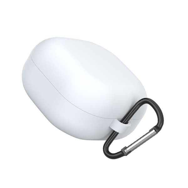 INF Silikonfodral med karbinhake för compatible with Samsung Galaxy Buds Live/Pro/Buds 2/Buds 2 Pro Vit