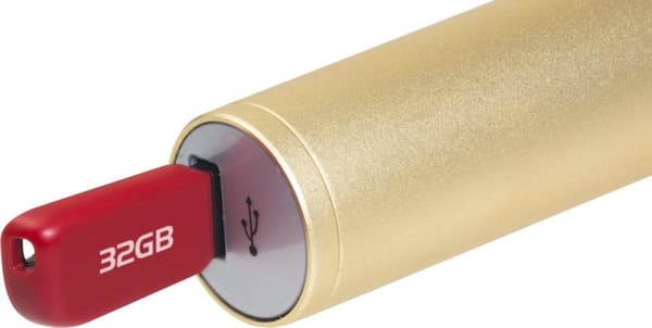 Technaxx BT-X31 Karaoke mikrofon och stereo Bluetooth högtalare Guld, Vit