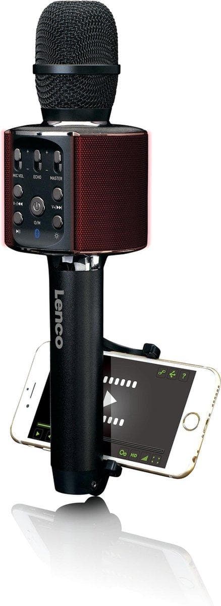 Lenco BMC-090BK - Bluetooth Karaoke mikrofon med högtalare och belysning - Svart