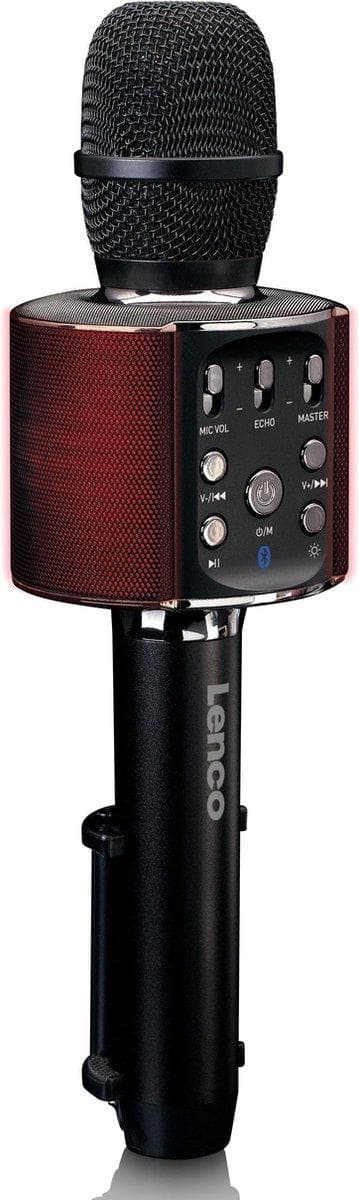 Lenco BMC-090BK - Bluetooth Karaoke mikrofon med högtalare och belysning - Svart