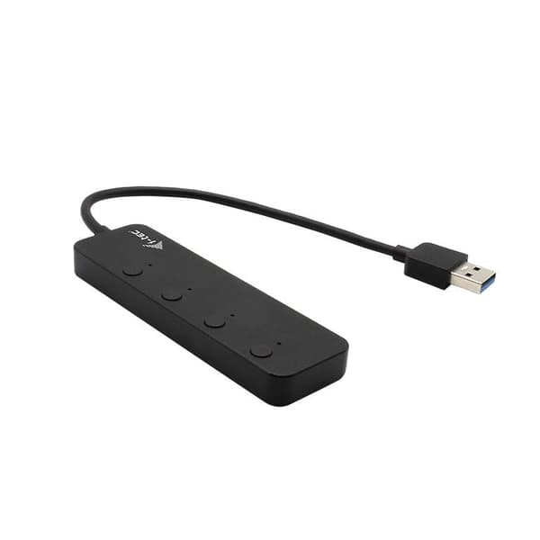 I-TEC USB 3.0 Metal HUB 4-portar med individuella på/av-knappar 4x USB 3.0-port med snabbladdningsstöd BC 1.2 (U3CHARGEHUB4)