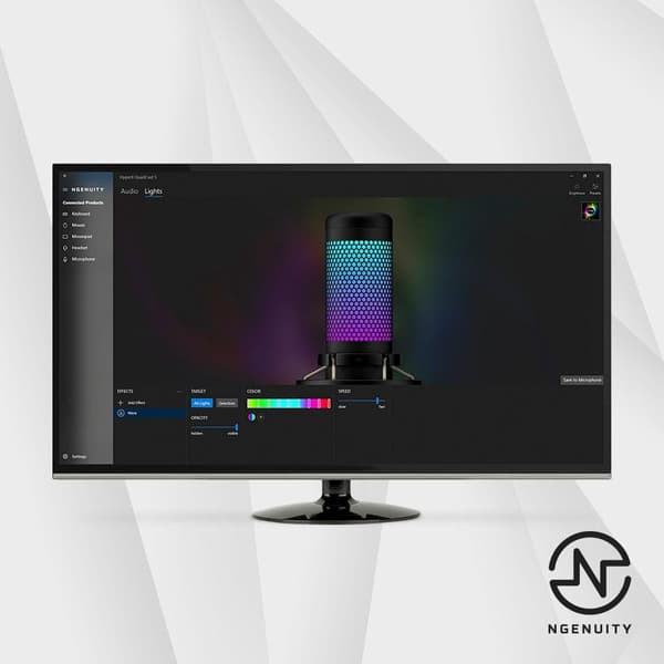 HyperX QuadCast S RGB USB-kondensatormikrofon - PC/Mac/PS4 - Sort