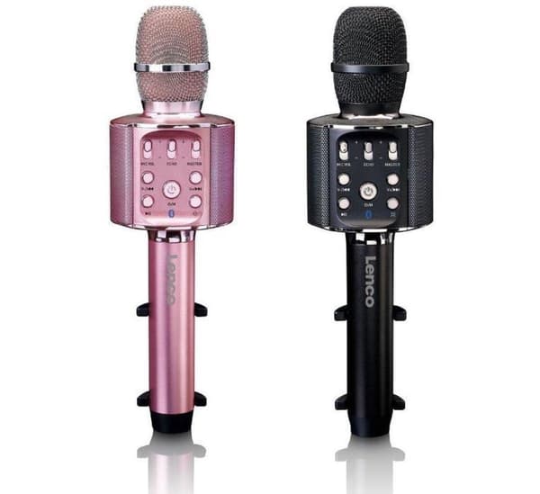 Lenco BMC-090PK - Bluetooth Karaoke mikrofon med högtalare och belysning - Rosa