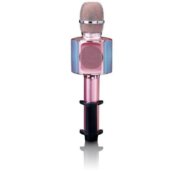 Lenco BMC-090PK - Bluetooth Karaoke mikrofon med högtalare och belysning - Rosa