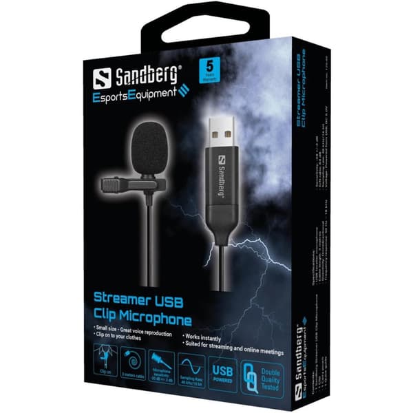 Sandberg Streamer USB Clip Mikrofon