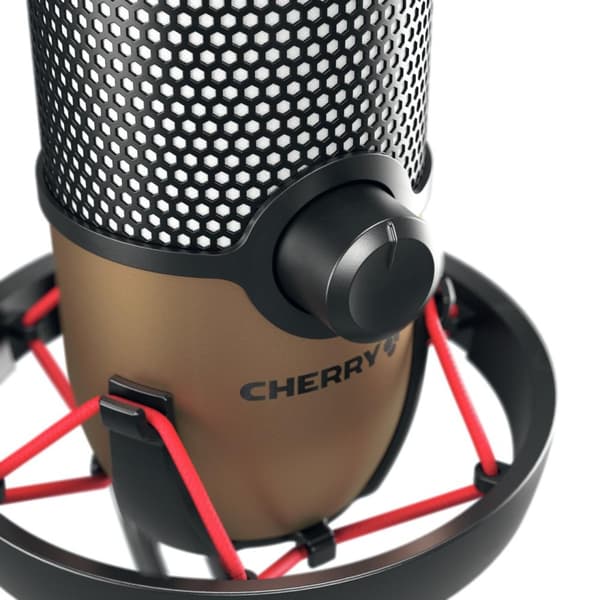 CHERRY Streaming UM 9.0 PRO RGB Mikrofon svart/koppar USB-mikrofon för streaming och spel med intryck (JA-0720)