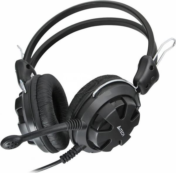 CASTI A4tech, "ComfortFIt", cu fir, standard, utilizare multimedia, microfon pe brat, conectare prin Jack 3.5 mm x 2, negru, "HS-28-1", (timbru verde