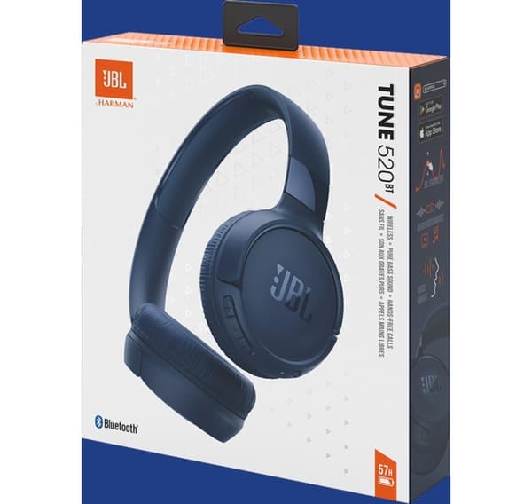 JBL trådløst headset Tune 520BT, blått