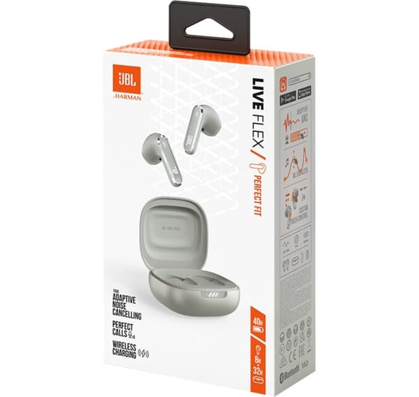 JBL trådlösa hörlurar Live Flex, silver