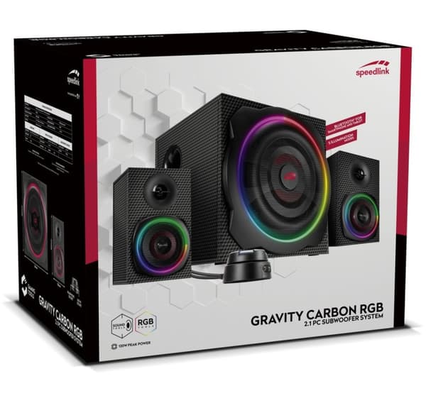 Speedlink-høyttalere Gravity Carbon RGB 2.1 (SL-830100-BK)