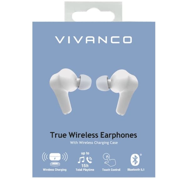 Vivanco trådløse ørepropper Comfort Pair TWS, hvit (62599)
