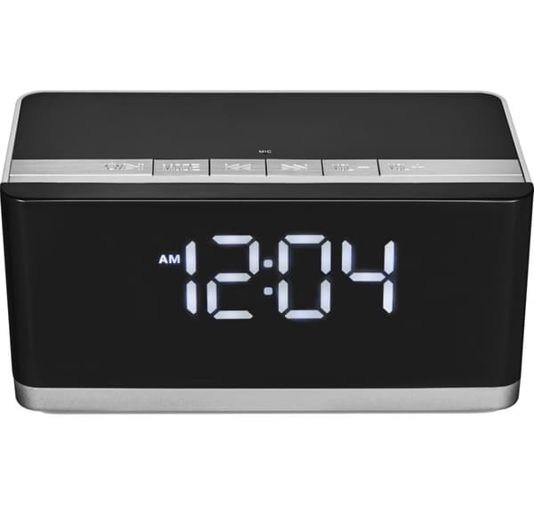 Platinet Bluetooth høyttaler + vekkerklokke 10W PMGC10A Sort, Sølv