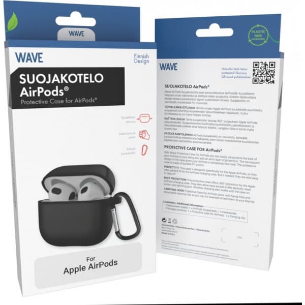 Wave gennemsigtig beskyttelsesetui til Apple AirPods Pro (2022), sort