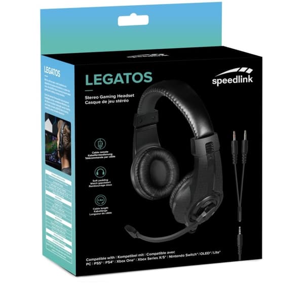 Speedlink-kuulokkeet Legatos PC/PS5/PS4/Xbox Series X/S/Switch/OLED/Lite (SL-860014-BK)