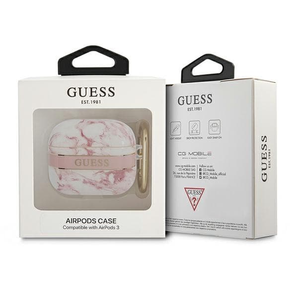 Guess Marble Strap - Airpods 3 -kotelo (vaaleanpunainen)