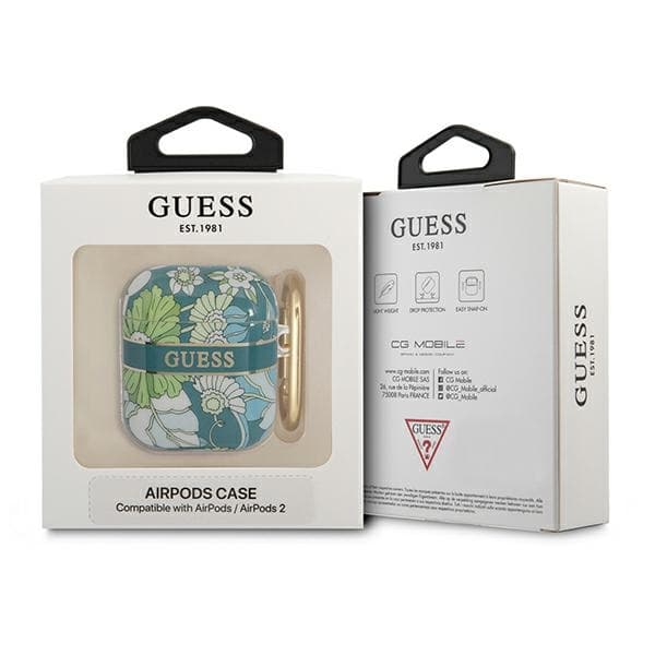 Guess Flower - Airpods-etui 1/2 Gen (grøn)
