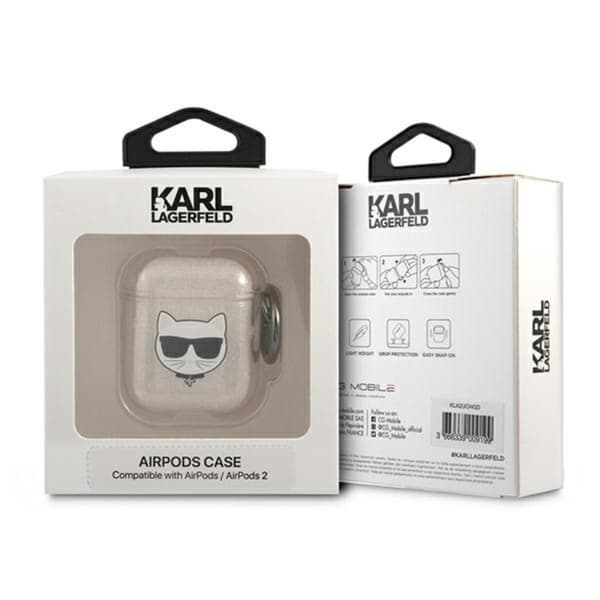 Karl Lagerfeld Choupette Head Glitter - Airpods etui (guld)