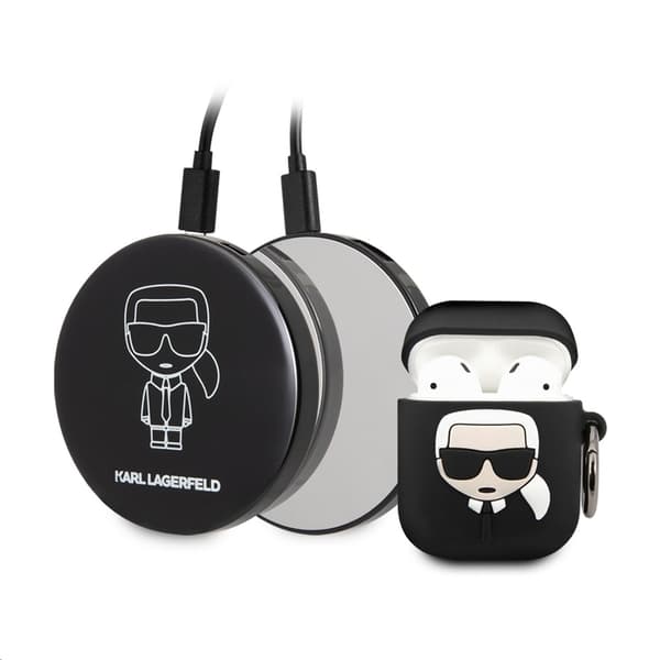 Karl Lagerfeld Bundle Ikonik – Kotelosarja Apple Airpods 1/2 + Power Bankin peilillä