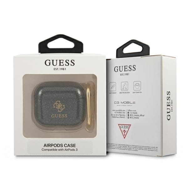 Guess 4G Glitter - Airpods 3 etui (sort)