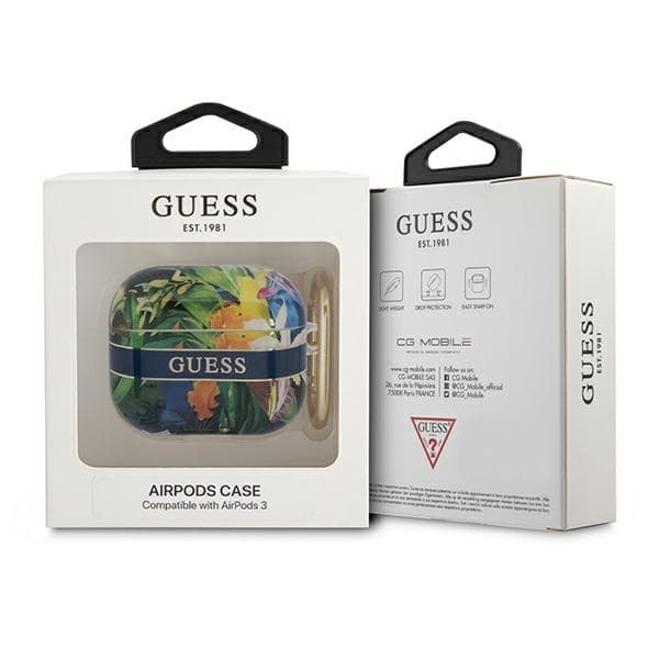 Guess Flower Strap - Airpods 3-fodral (blå)