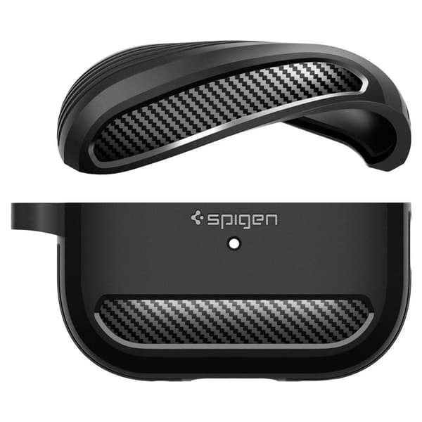 Spigen Rugged Armor - Kotelo Apple Airpods Pro 1/2:lle (musta)