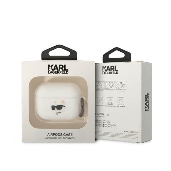 Karl Lagerfeld Silikone NFT Choupette Head 3D - AirPods Pro Case (Hvid)