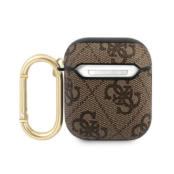 Guess 4G Script Metal Collection - AirPods-fodral 1/2 Gen (brunt)