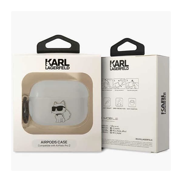Karl Lagerfeld NFT Ikonik Choupette Head - AirPods Pro 2 etui (gennemsigtig)
