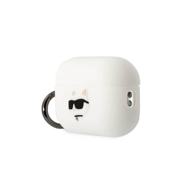 Karl Lagerfeld Silikon NFT Choupette Head 3D - AirPods Pro 2 Fodral (Vit)