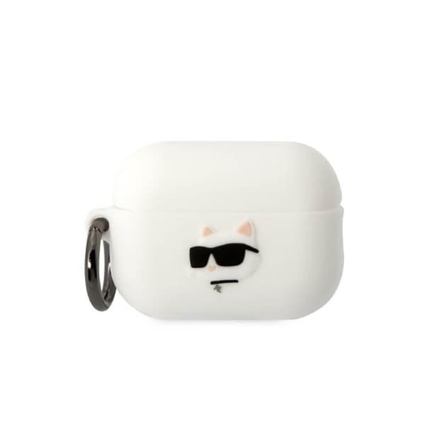 Karl Lagerfeld Silikon NFT Choupette Head 3D - AirPods Pro 2 Fodral (Vit)