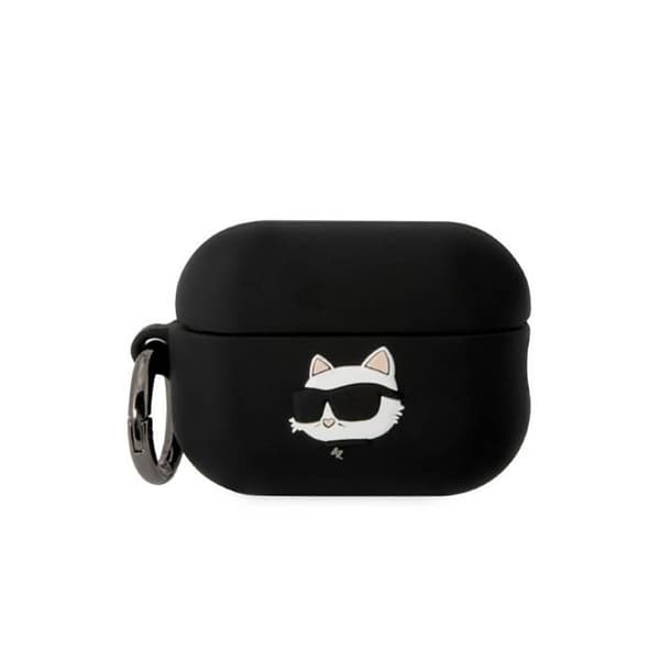 Karl Lagerfeld Silikon NFT Choupette Head 3D - AirPods Pro 2 Fodral (svart)