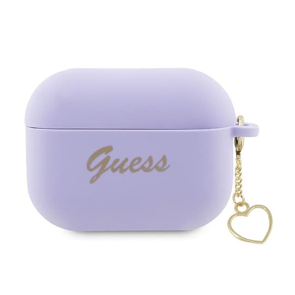Guess Silicone Heart Charm - AirPods Pro 2 Fodral (lila)